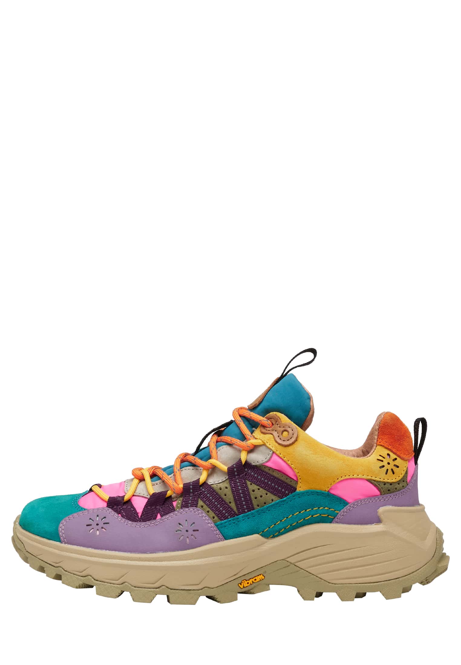 Beige / Aqua Green Women Flower Mountain IWANO Sneakers | 068-AGOPUN