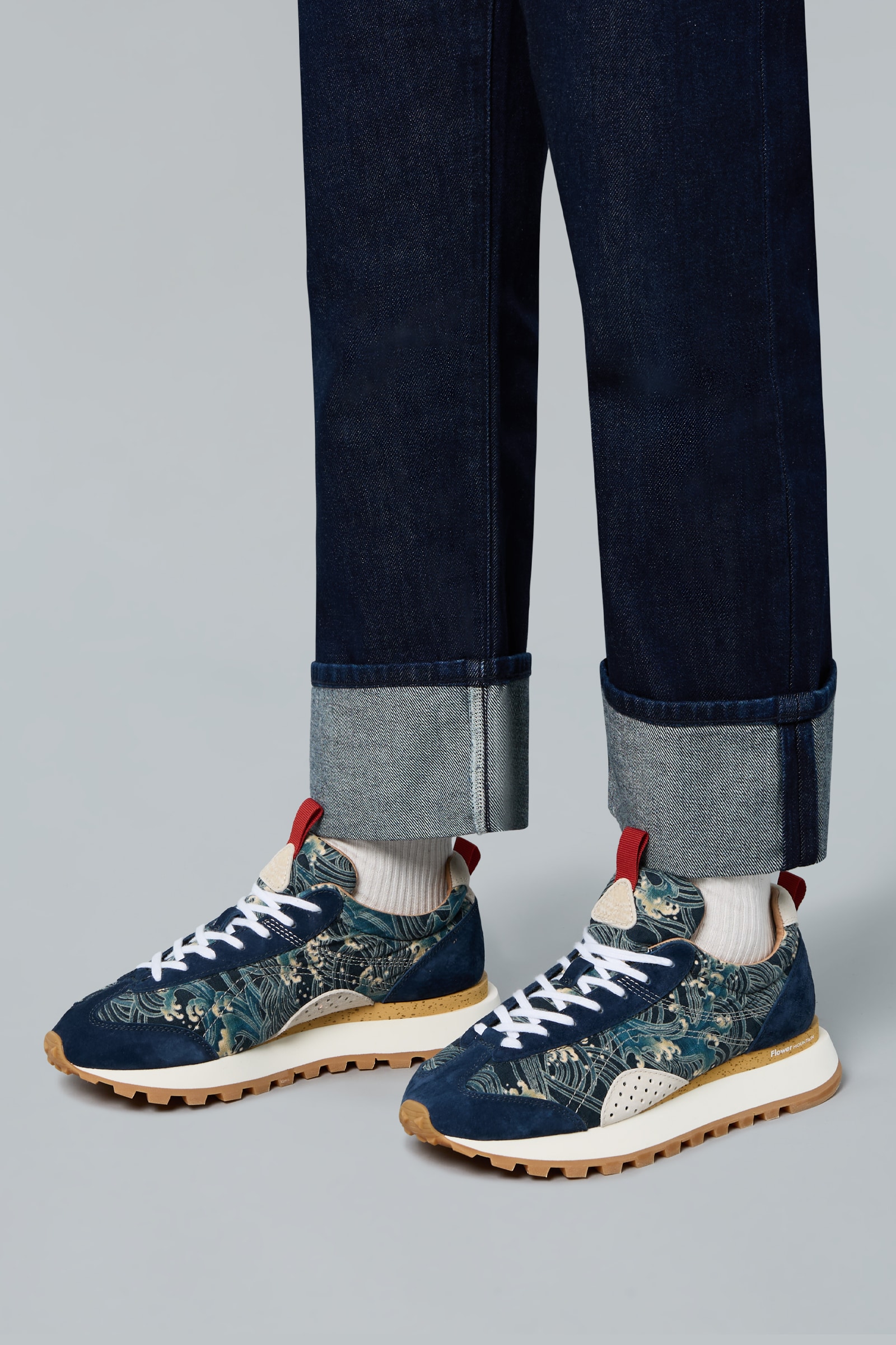 Blue Men Flower Mountain NEW ASUKA UNI Sneakers | 841-ZUVRXJ