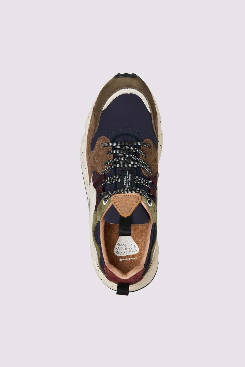 Brown / Navy Men Flower Mountain YAMANO 3 Sneakers | 390-CZHBNW