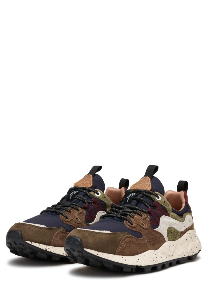 Brown / Navy Men Flower Mountain YAMANO 3 Sneakers | 390-CZHBNW