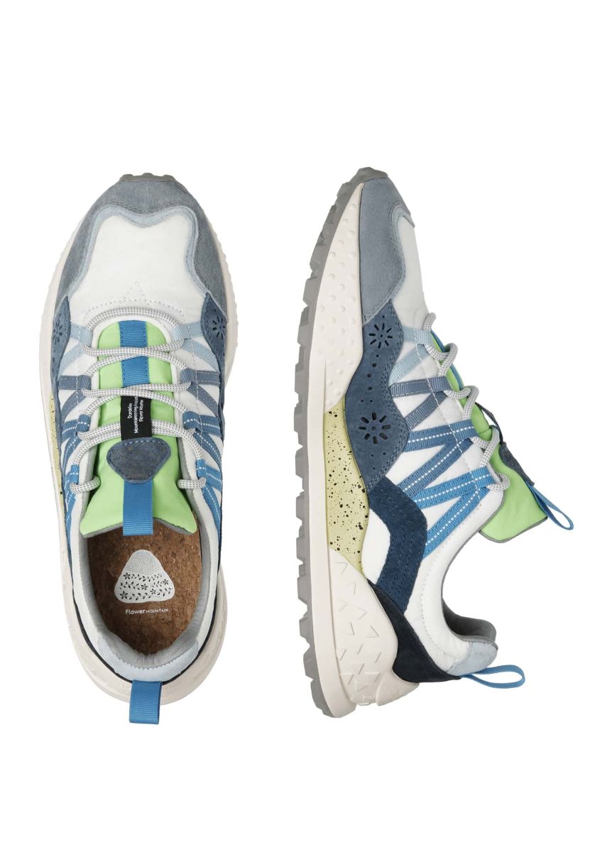 Light Blue / White Men Flower Mountain WASHI Sneakers | 205-ZIMORW