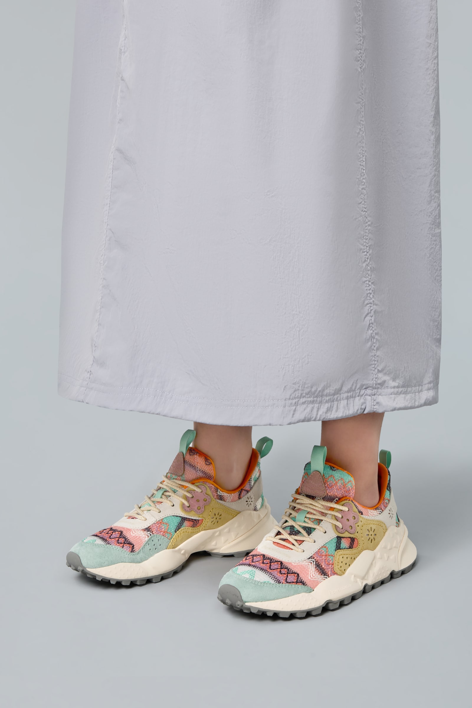 Pink / Green Women Flower Mountain KOTETSU Sneakers | 657-UNYTRM