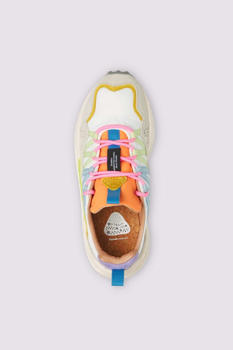 White / Salmon Women Flower Mountain WASHI Sneakers | 674-ITZEVB