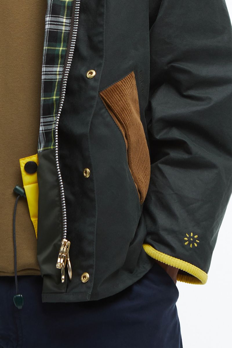 Yellow Men Flower Mountain BARBOUR X FLOWER MOUNTAIN Jacket | 428-GUFNDY